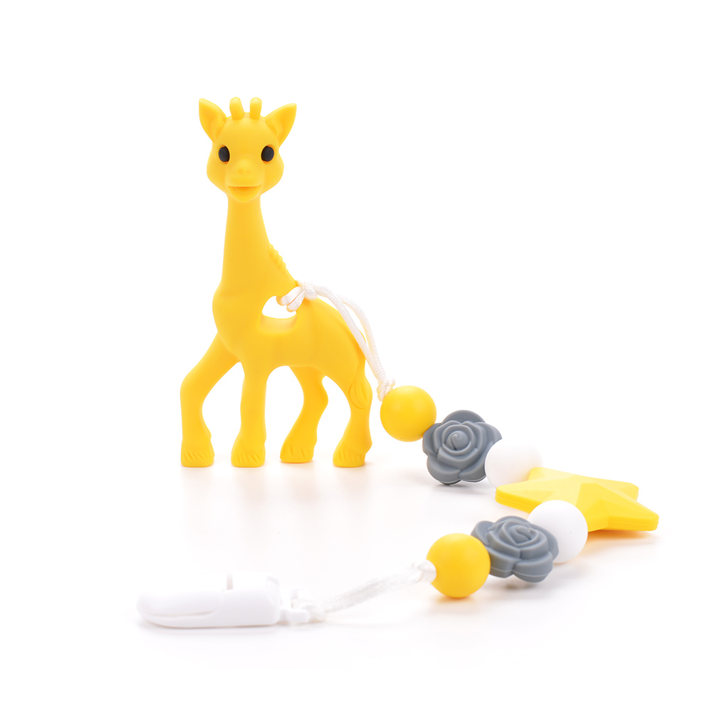 Giraffe Baby Pacifier Teething Clip